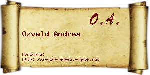 Ozvald Andrea névjegykártya