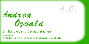 andrea ozvald business card